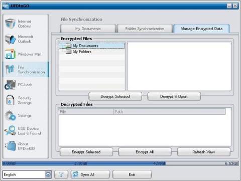 USBメモリ上のファイルの暗号化・復号化操作