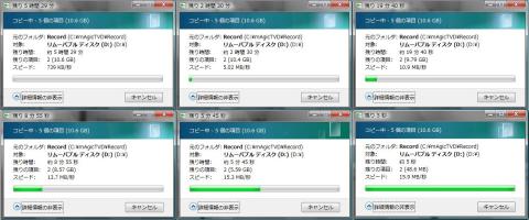 10GB程度のデータコピー中