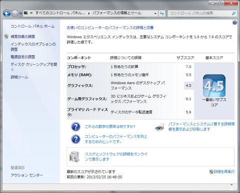 換装後(2GB×2、デュアルチャンネル)のWEI
