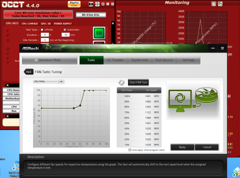 65℃から100%回転も効果なし