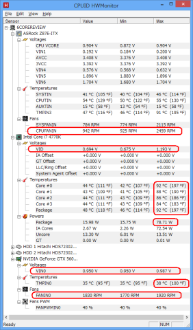 HD4600使用時のCPU、グラフィックボードデータ
