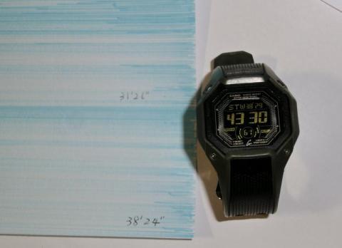 1枚の所要時間(時計盤面の上部の小文字)