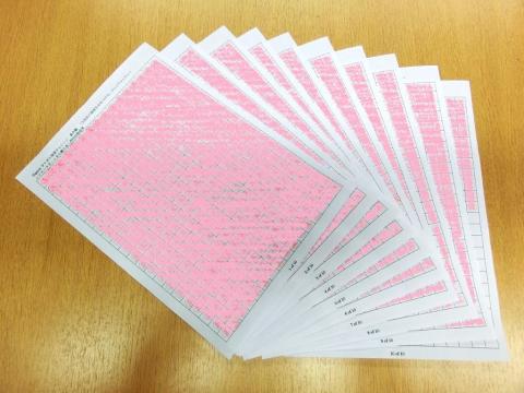 捺印した10枚の方眼紙