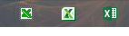 タスクバーにピン留めされたOffice 2000、2010と2013のショートカット