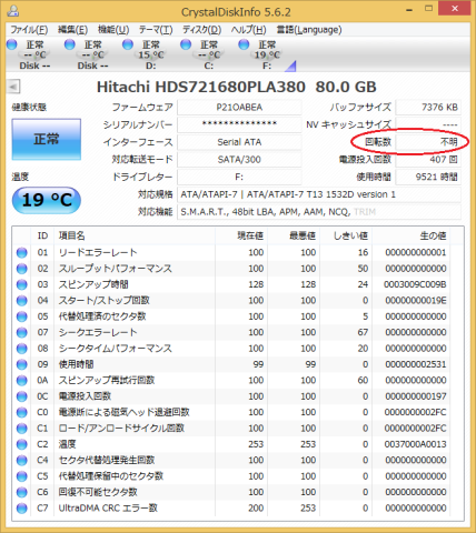 回転速度が検出されない