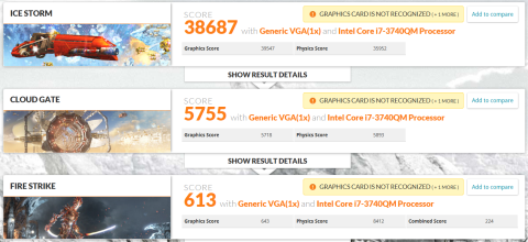 HD4000使用時の3DMarkスコア