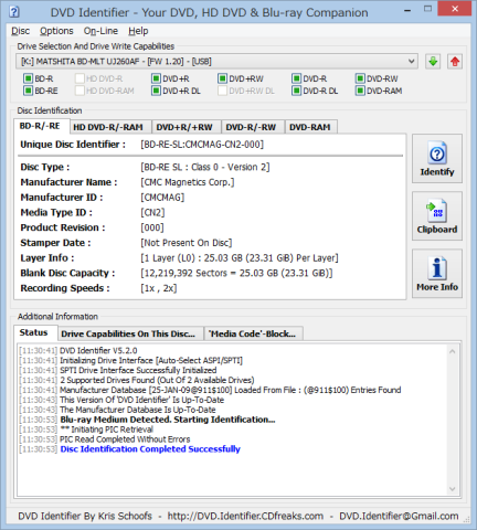 DVD Identifierによる情報表示