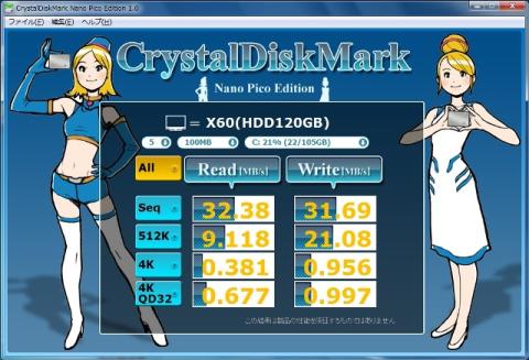HDD CrystalDiskMark100MB