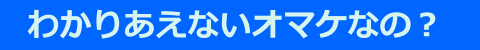 わかりあえないオマケなの
