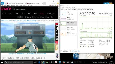 2階奥の部屋(タスクマネジャーのHDDパフォーマンス)