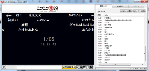 ニコニコ実況クライアントでの表示