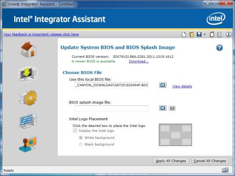 先程DLしたファイルがセットされるので、Apply All Change を押す。