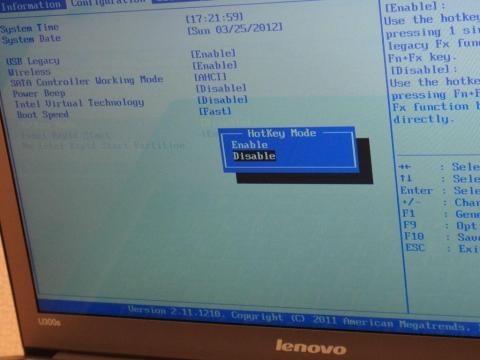 BIOS設定画面-HotKeyMode