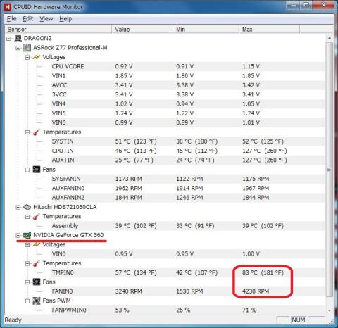 HWMonitor クーラー交換前