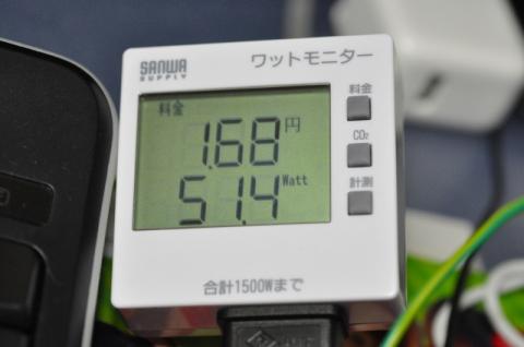 安定時でも51W。スペックの割に省エネっぽさもありません。