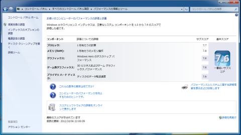 RadeonHD7770×1エクスペリエンスインデックス
