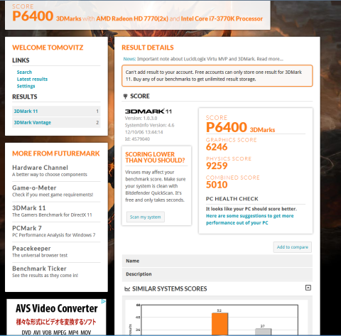 3D Mark11 RadeonHD7770×2