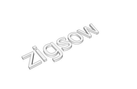 あっさりと、3Dロゴが