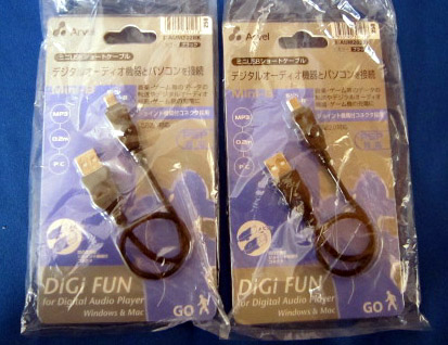 ミニUSBショートケーブル AUM202BK×2