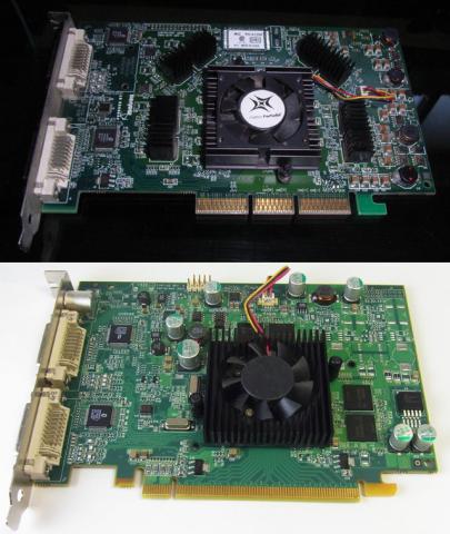 上:AGP 4x版Parhelia 下:Parhelia APVe