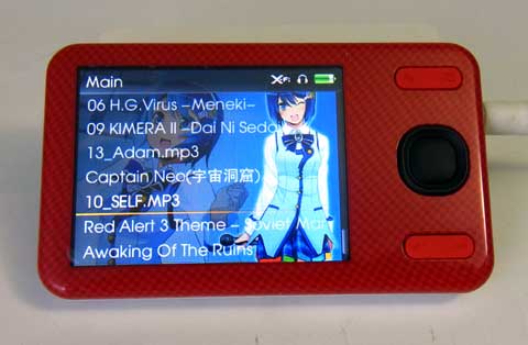 プレイリストを使用した状態。タグが無いもののみファイル名(.MP3)表示