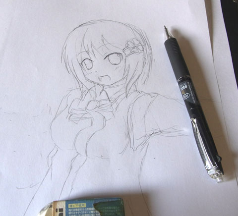 シャーペンで書いて