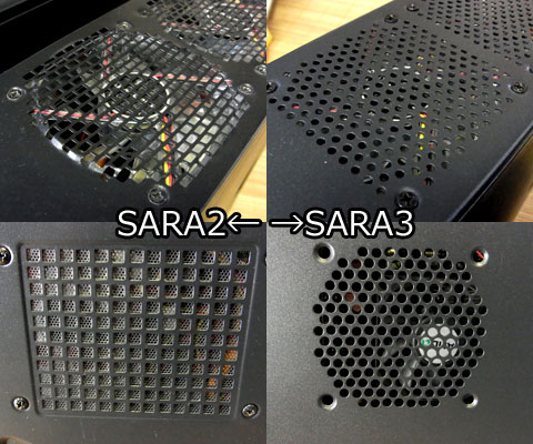 上:トップファン 下:サイドパネル通気口