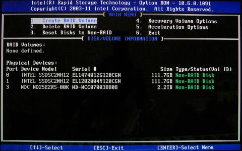 RAID構築設定画面