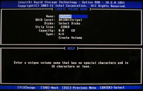 RAIDボリュームの作成