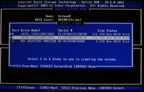 ここでは二基のIntel SSD 510を選択します。