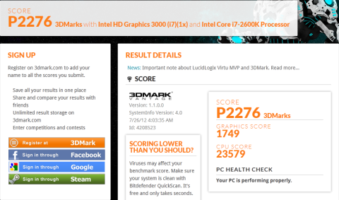 Core i7-2600K HD Graphics 3000