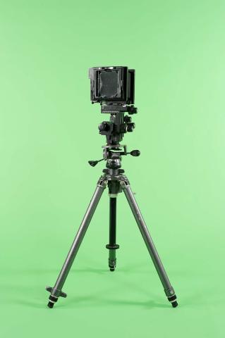 グリーン背景でカメラの撮影