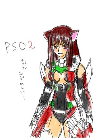 道行く人は無理だったので、PSO2のキャラをひたすら描く!と思いきや根気がなくて一人だけスケッチ