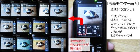 ちなみにDVXにフラッシュはついていないので、今回いじるのはお花のマークだけ…