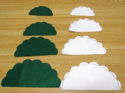 型紙どおりに切って