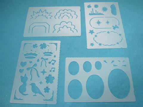 (4)ふきだしステンシル4枚