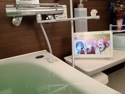 浴室での10インチのサイズ感