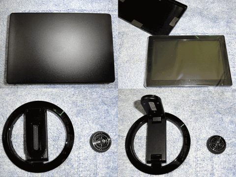 頑丈なディスプレイカバー、スタンドはかなり稼動範囲広いです。