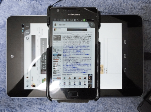 4.3インチのGalaxy S IIとの比較