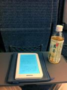 特急列車の車内で読書