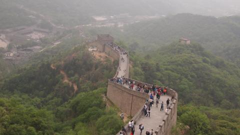 五月に万里の長城八達嶺にて撮影