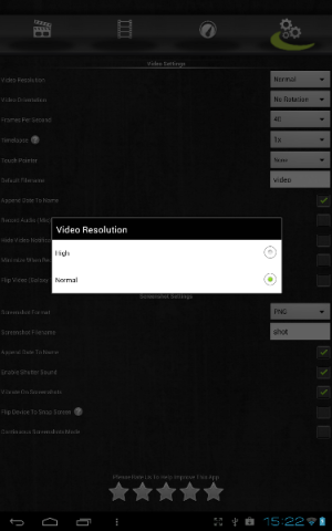 解像度の設定 Normal or High