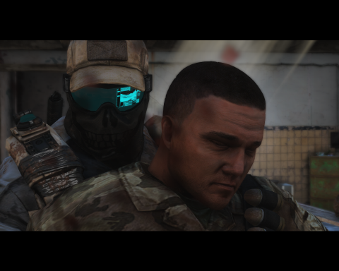 ゴーグルに情報が映し出されている