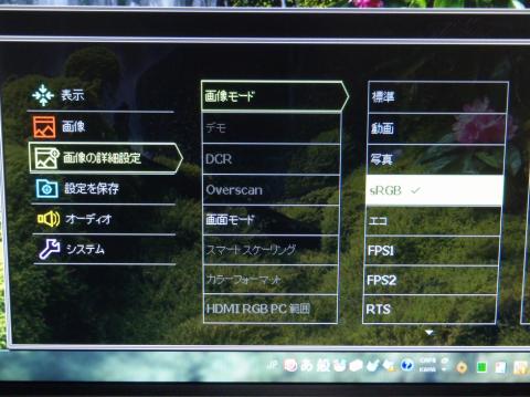 sRGB選択時にはBlack eQualizerが無効化されるみたい