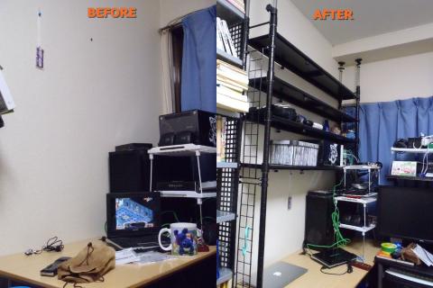 机の上に棚が出現