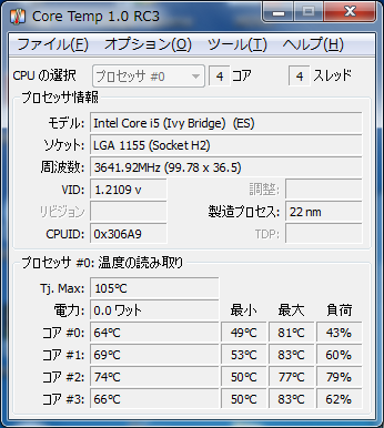 CoreTemp Core i5-3570K