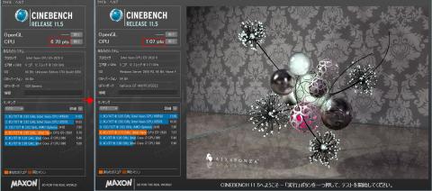 【cinebenchスコア 少しあがりました】