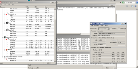 厚紙を入れ方向性を付けたPrime95一時間後