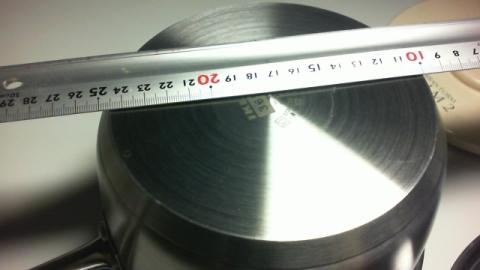 実際の鍋底の直径