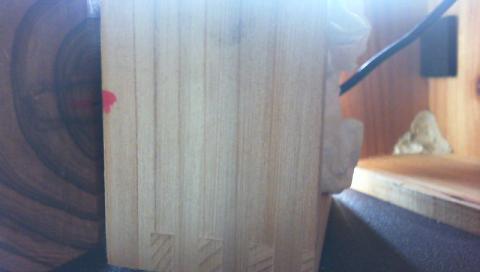 一合枡にペパータオルを詰めてます